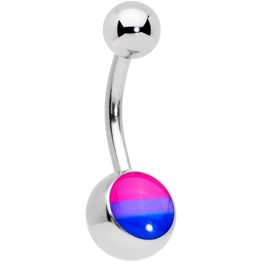 Pink Purple Blue Bisexual Pride Flag Belly Ring