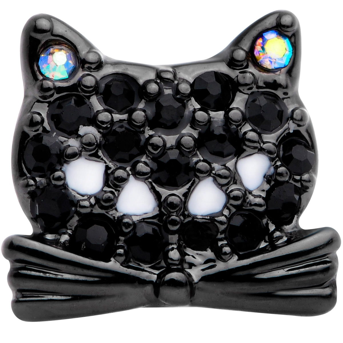 16G 5/16 Black Aurora Gem Crafty Kitty Cat Labret Monroe Tragus
