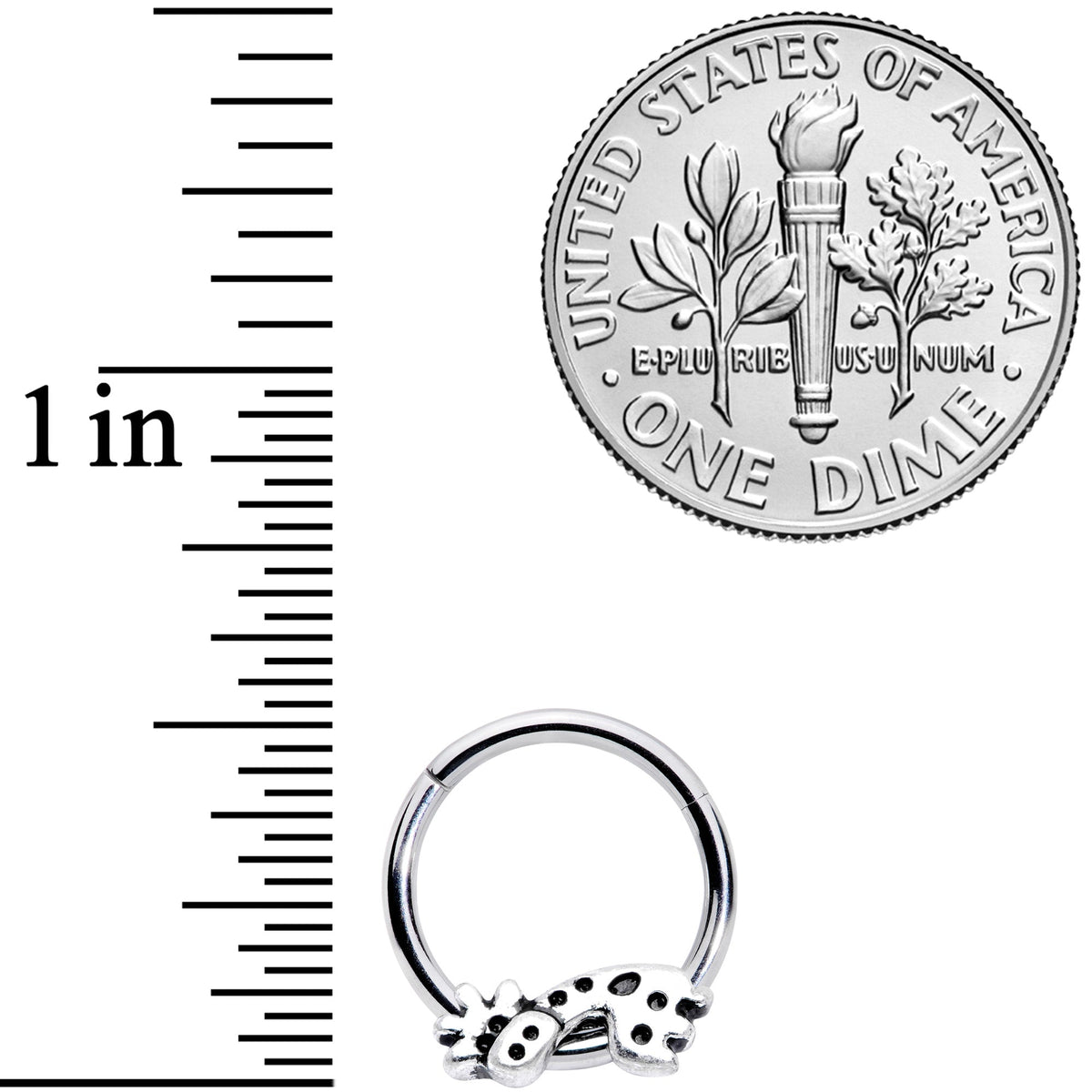 16G 3/8 Happy Giraffe Hinged Segment Ring