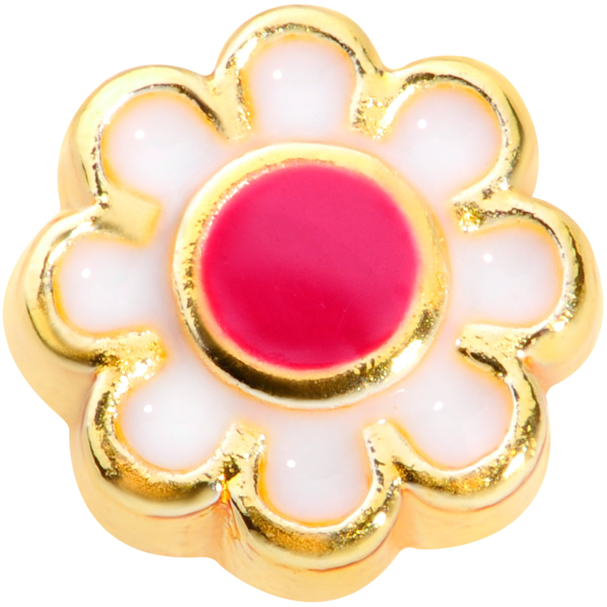 18G 5/16 Gold Tone Spring Flower L Shaped Nose Ring