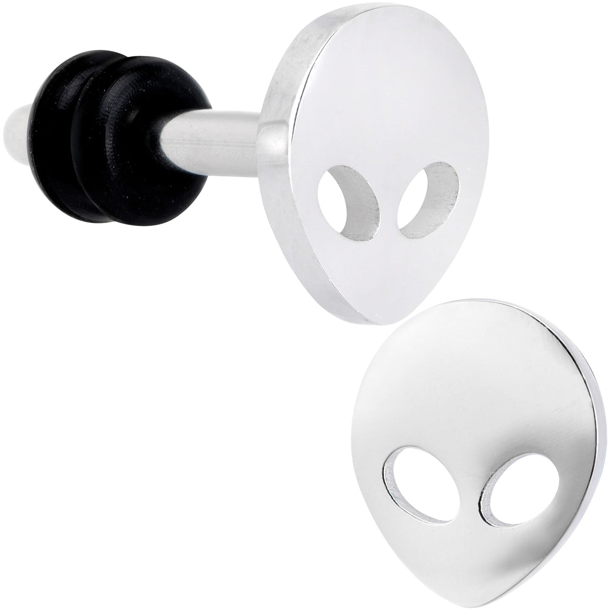 Steel Space Alien Single Flare Plug Set 14G to 2G