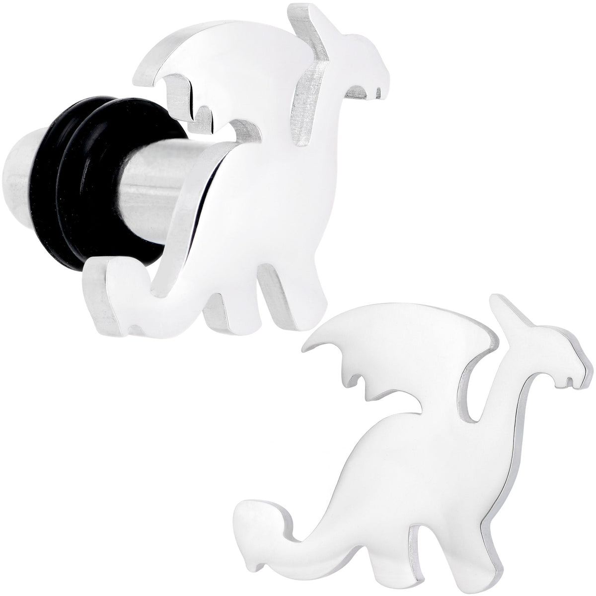 Steel Fantasy Dragon Single Flare Plug Set 14G to 2G