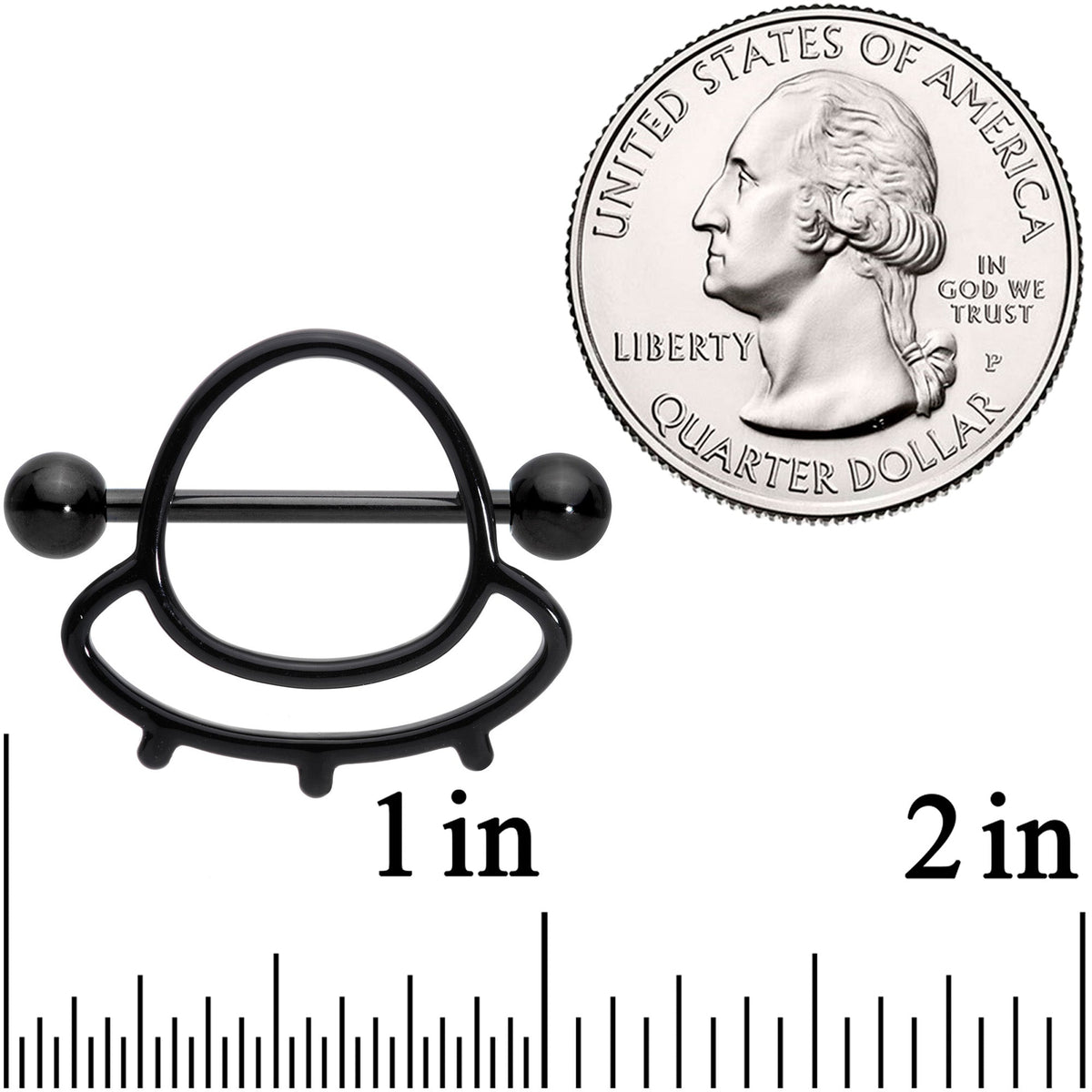 14G 13/16 Black Outer Space UFO Nipple Shield Set