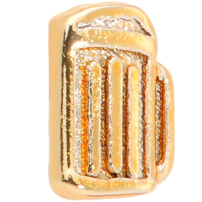 20G 5/16 Gold Tone Happy Hour Beer Mug L Shaped Nose Ring