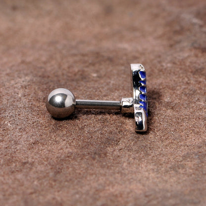 16G 1/4 Blue High Top Sneaker Cartilage Tragus Earring