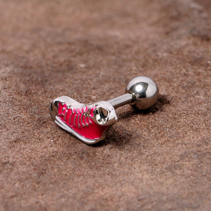 16G 1/4 Pink High Top Sneaker Cartilage Tragus Earring