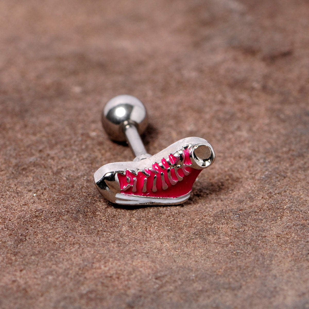 16G 1/4 Pink High Top Sneaker Cartilage Tragus Earring