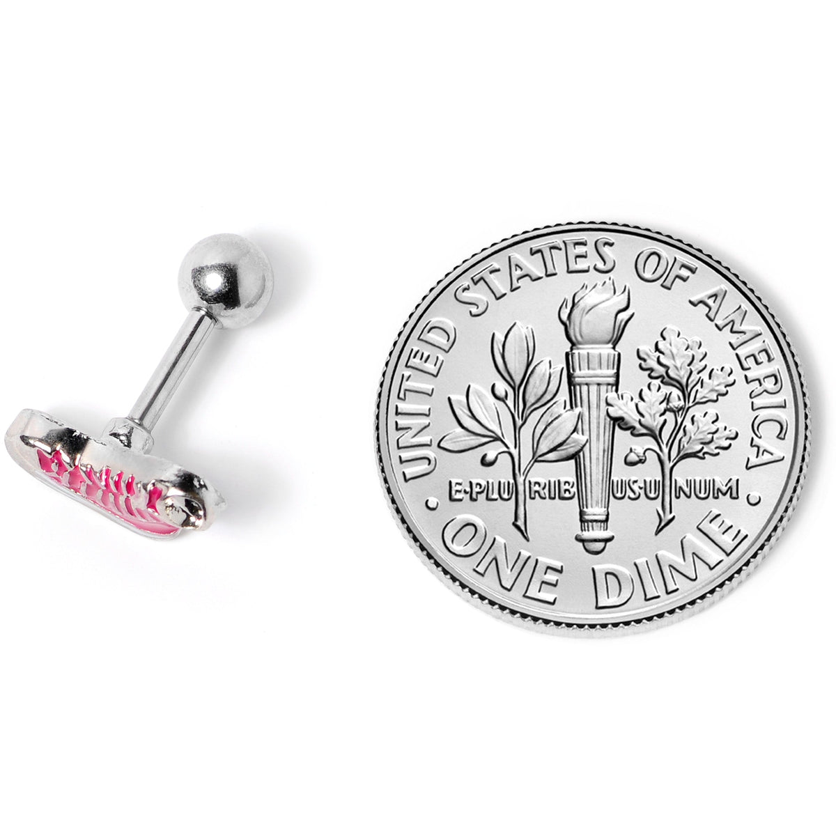 16G 1/4 Pink High Top Sneaker Cartilage Tragus Earring