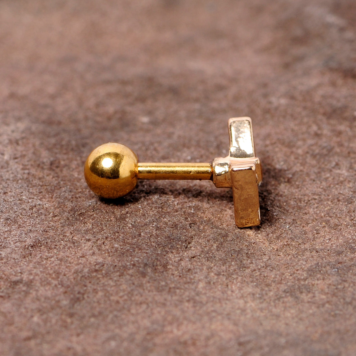 16G 1/4 Clear Gem Gold Tone Bow Tie Cartilage Tragus Earring