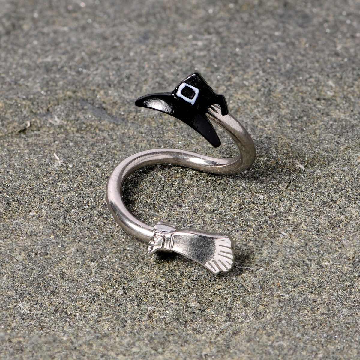 Hat and Broom Im a Witch Kit Halloween Spiral Twister Belly Ring