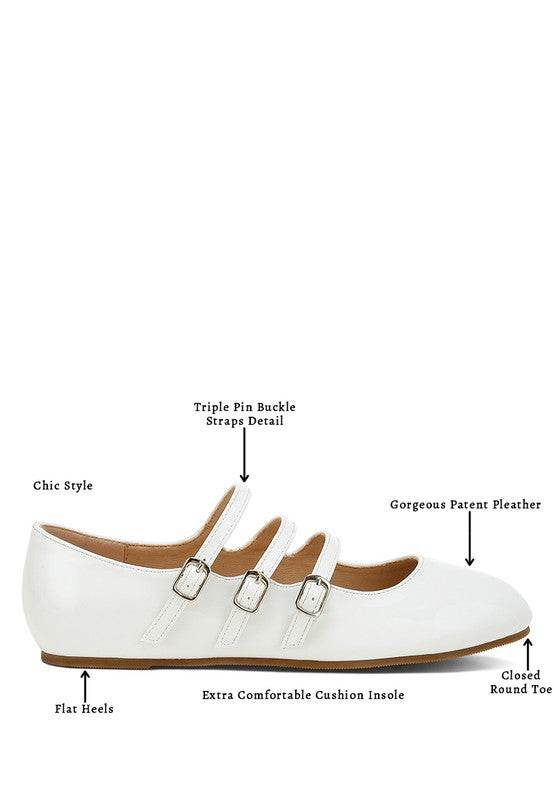 Macarina Triple Strap Mary Jane Ballerinas