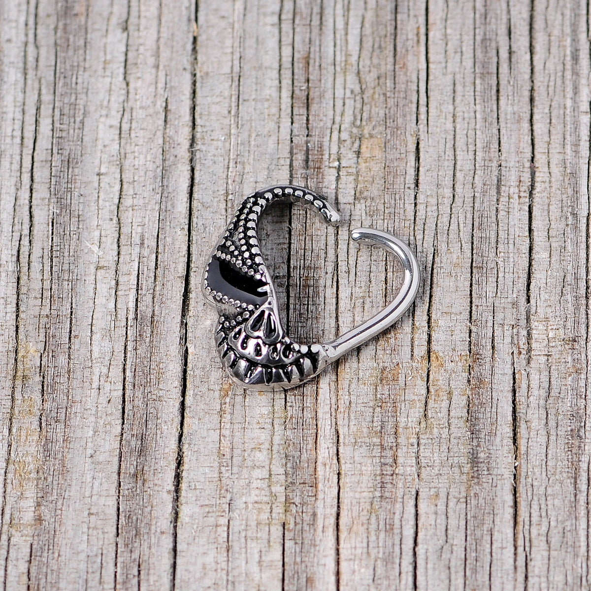 16G 3/8 Skull Halloween Right Heart Closure Ring