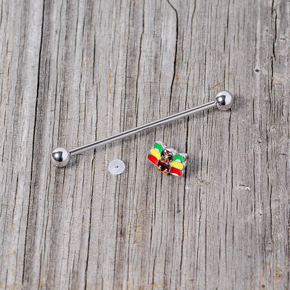 14G Rasta Turkey Thanksgiving Industrial Barbell 38mm