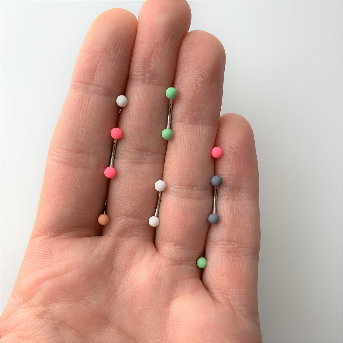 16G 5/16 Pink Peach Matte Labret Monroe Tragus Set of 4
