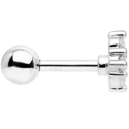 16G 1/4 Clear CZ Gem Curve Cat Cartilage Tragus Earring