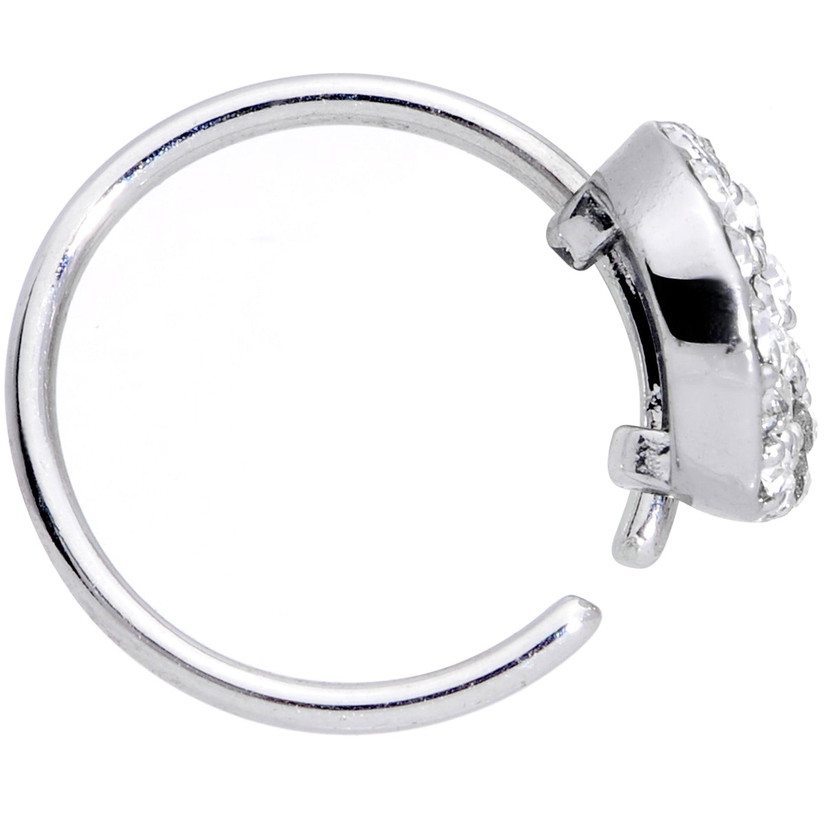 20G 5/16 Clear Gem Retro Peace Sign Nose Hoop