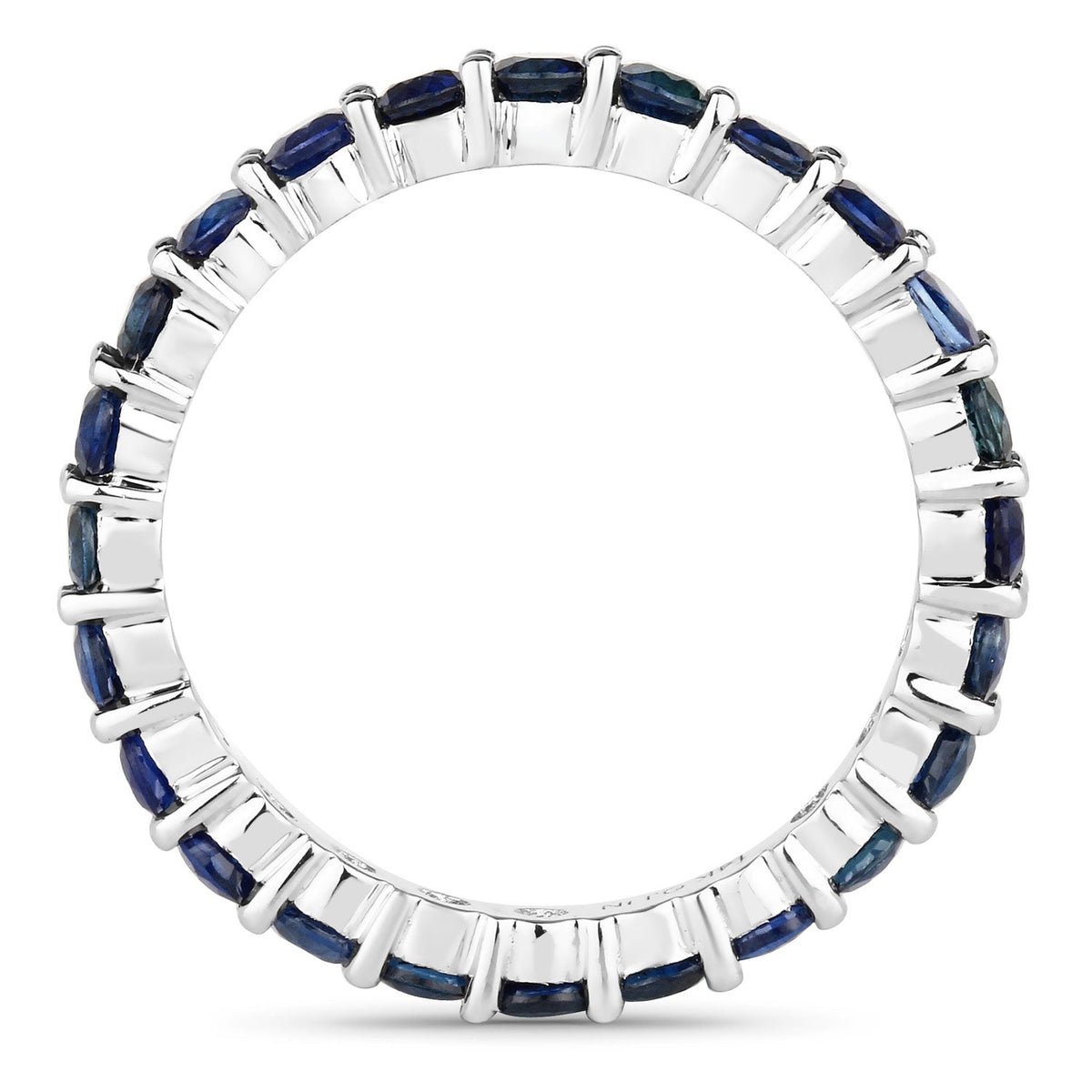 1.63 Carat Genuine Blue Sapphire 14K White Gold Ring