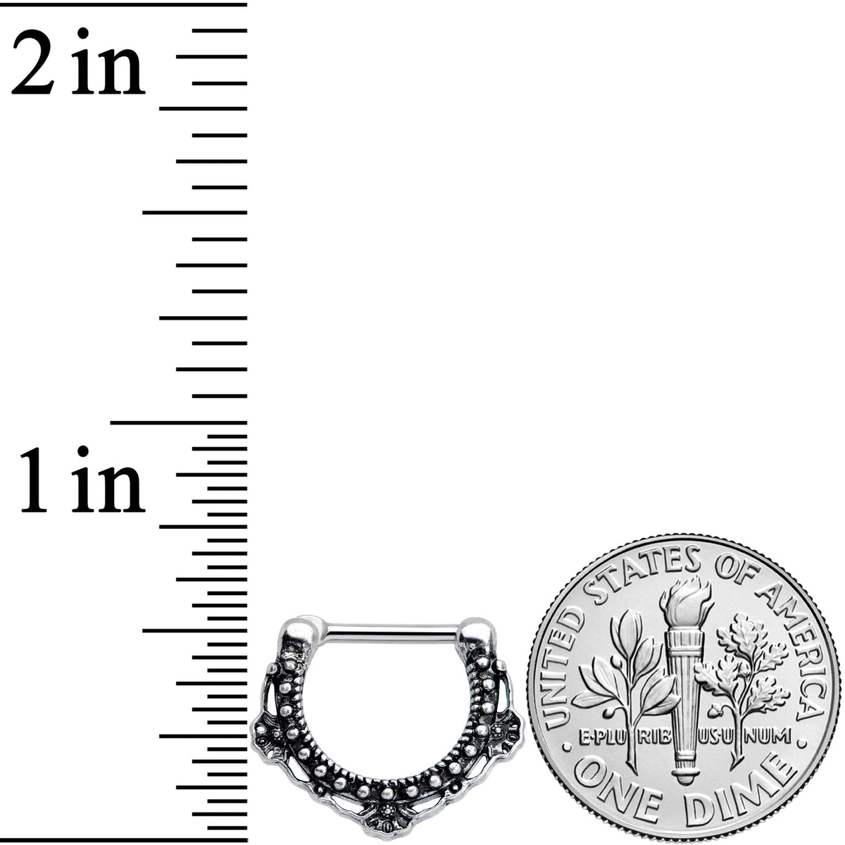16G 5/16 Textured Arc Septum Clicker