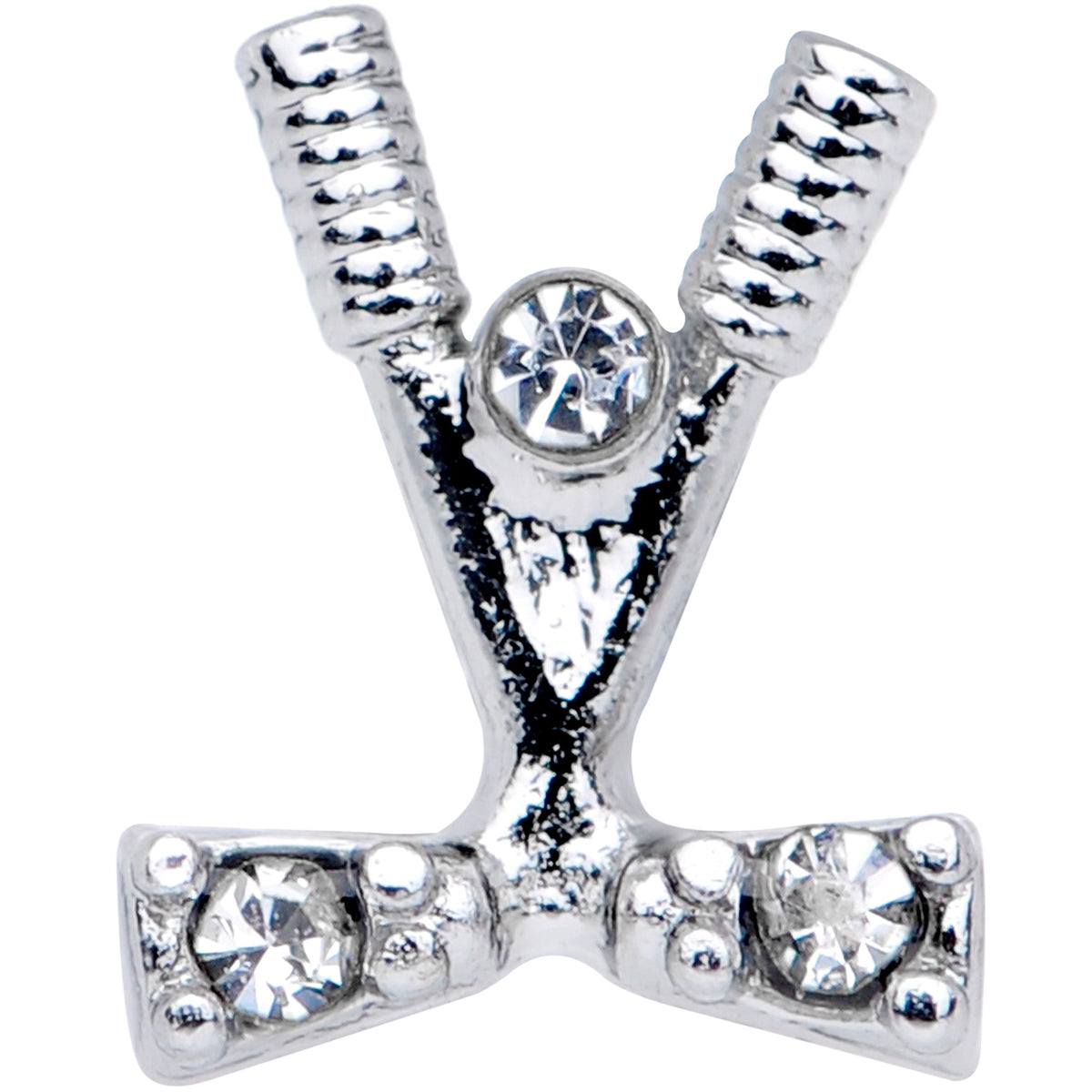 16G 5/16 Clear CZ Gem Crossed Golf Clubs Labret Monroe Tragus
