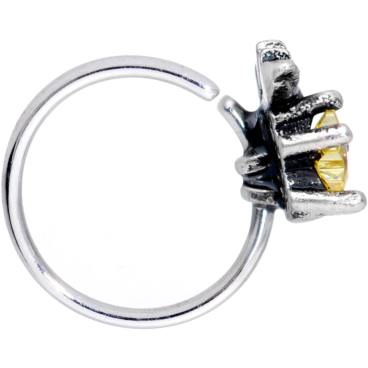 20G 1/4 Yellow Gem Shooting Star Nose Hoop