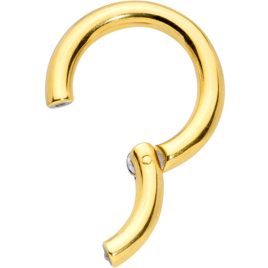 8G 9/16 Gold Tone PVD Steel Hinged Segment Ring