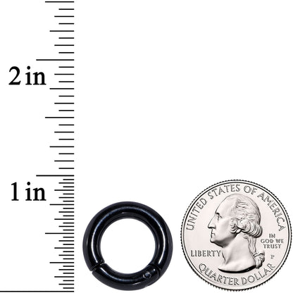 6G 1/2 Black PVD Steel Hinged Segment Ring