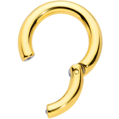 6G 5/8 Gold Tone PVD Steel Hinged Segment Ring