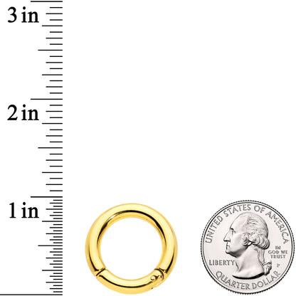 6G 5/8 Gold Tone PVD Steel Hinged Segment Ring