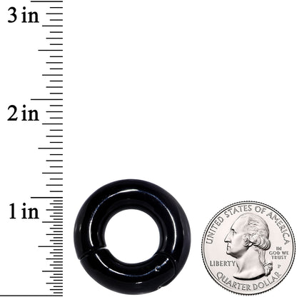 0G 9/16 Black PVD Steel Hinged Segment Ring