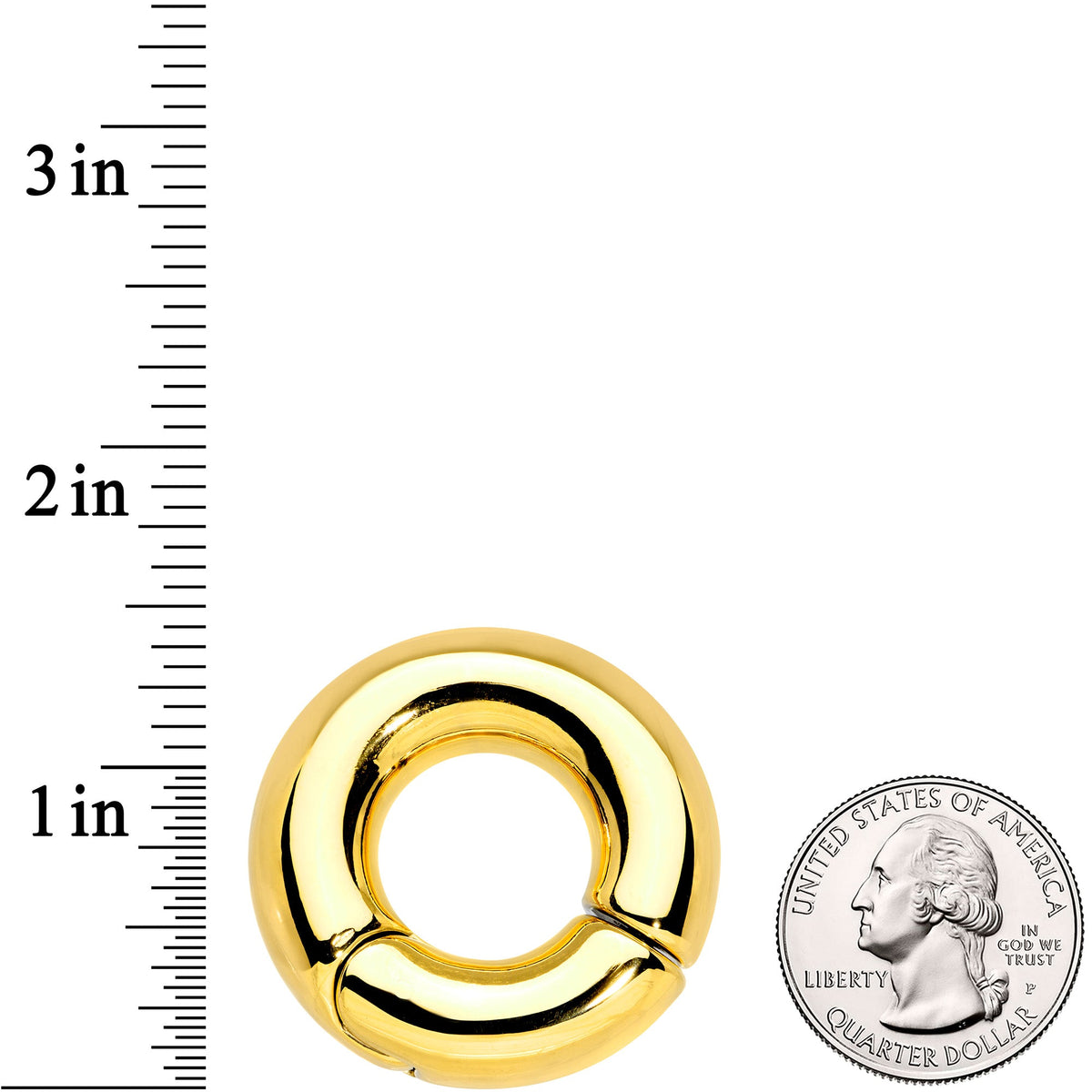 00G 5/8 Gold Tone PVD Steel Hinged Segment Ring