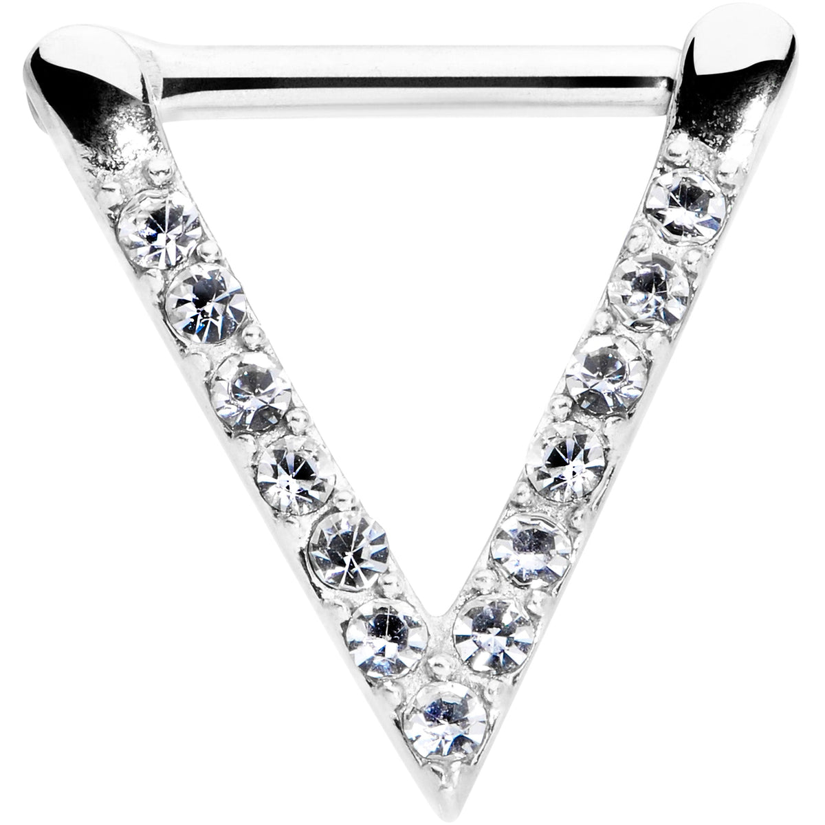 16G 5/16 Clear CZ Gem Sleek Triangle Septum Clicker
