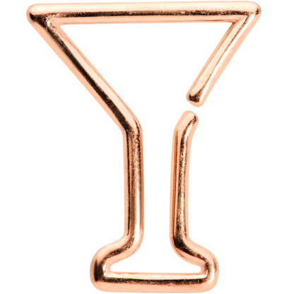 16G 5/16 Rose Gold Tone Bottoms Up Wine Glass Closure Ring
