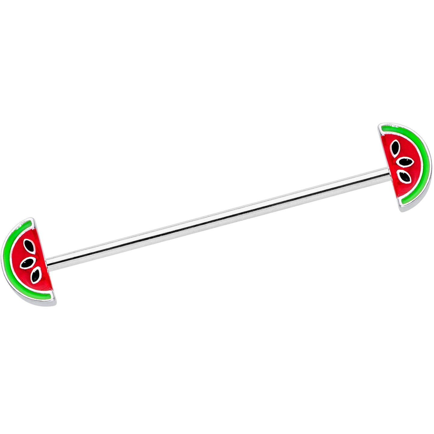 14G Red Green Juicy Watermelon Industrial Barbell 38mm