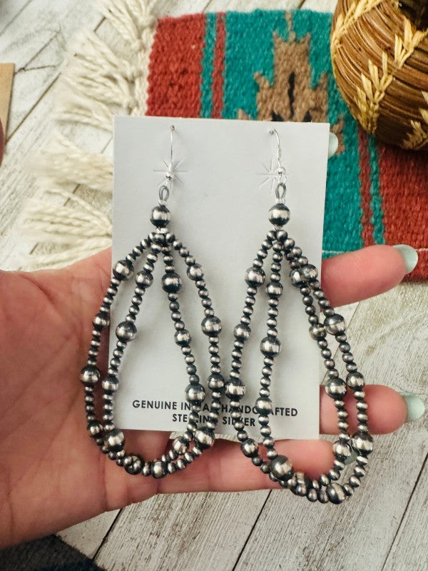 Navajo Sterling Silver Pearl Double Strand Beaded