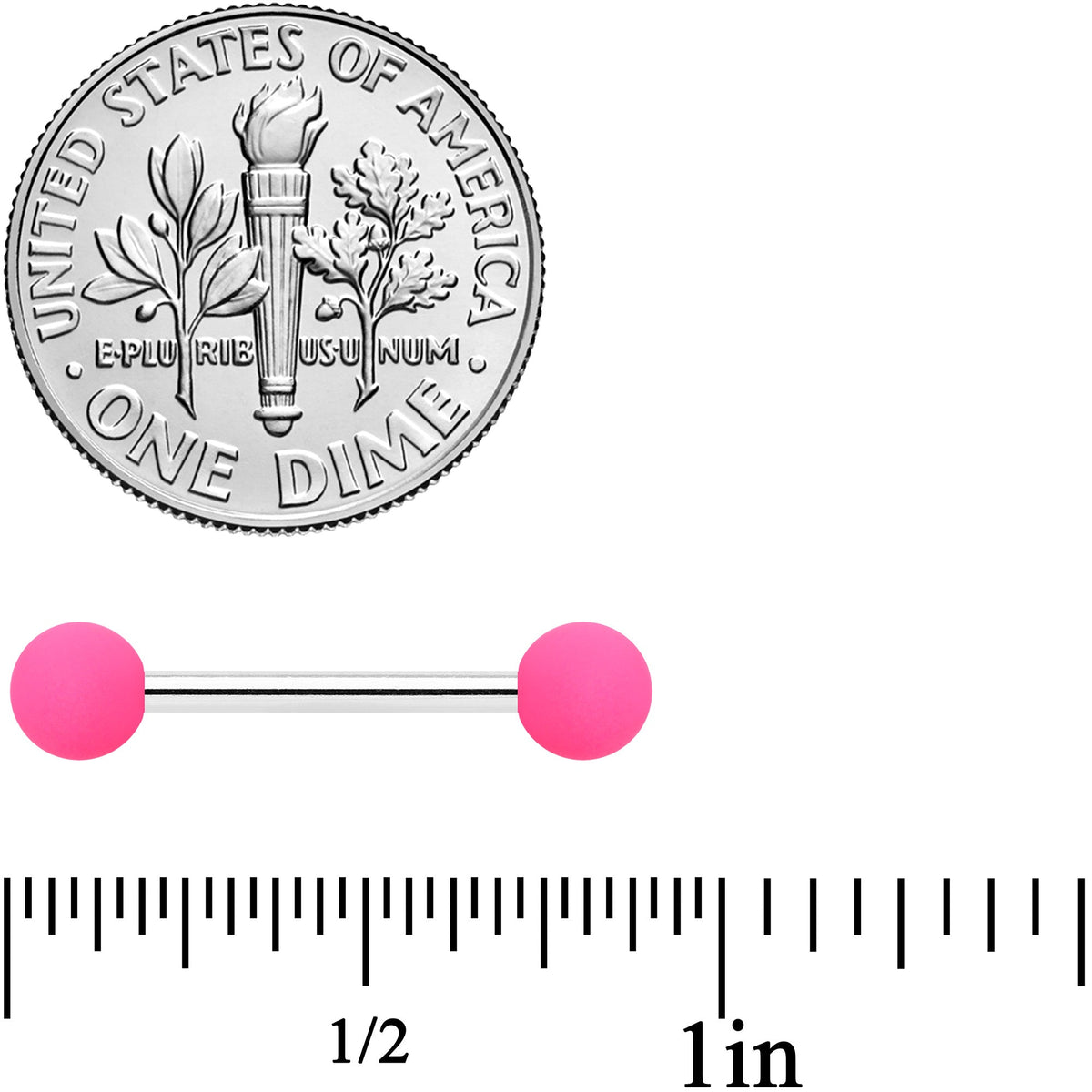 14G 9/16 Mint Green Hot Pink Matte Barbell Nipple Ring Set of 4