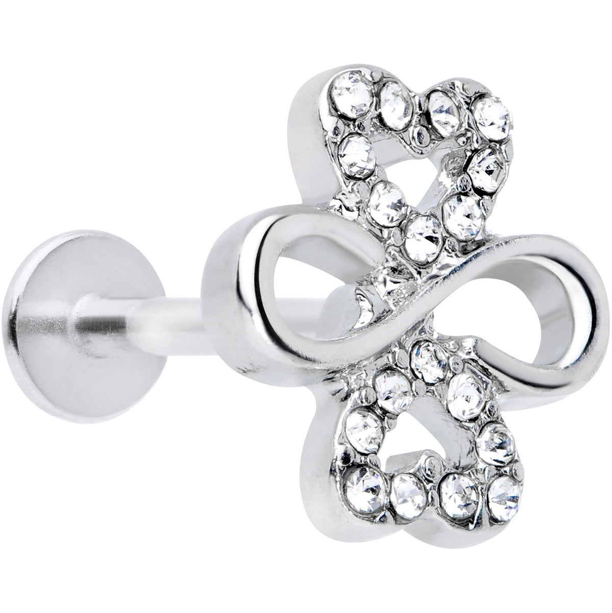 16G 5/16 Clear Gem Shamrock St Patricks Day Labret Monroe Tragus