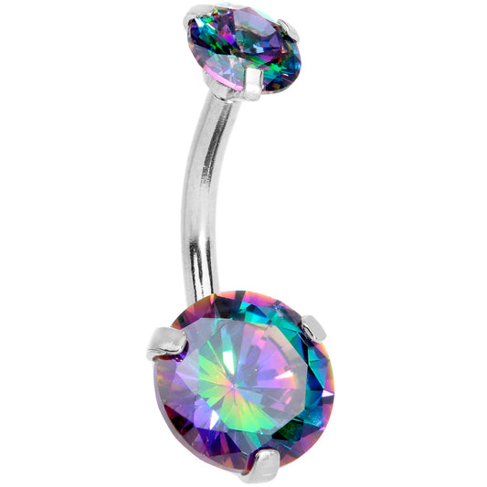 Vitrail CZ Gem Duo Internally Threaded Belly Ring