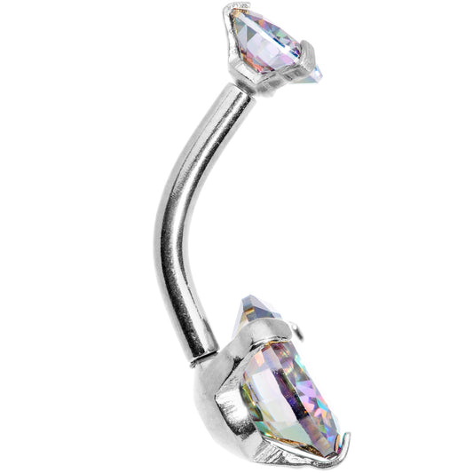 Vitrail CZ Gem Duo Internally Threaded Belly Ring