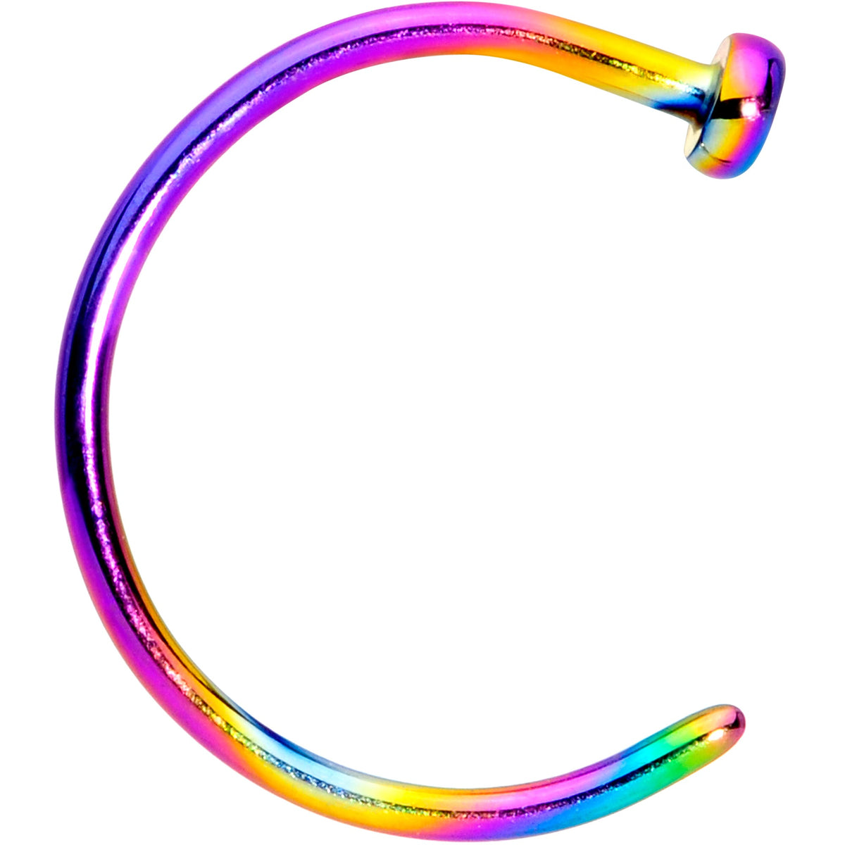 20G 5/16 Rainbow PVD Implant Grade Titanium Disc Nose Hoop
