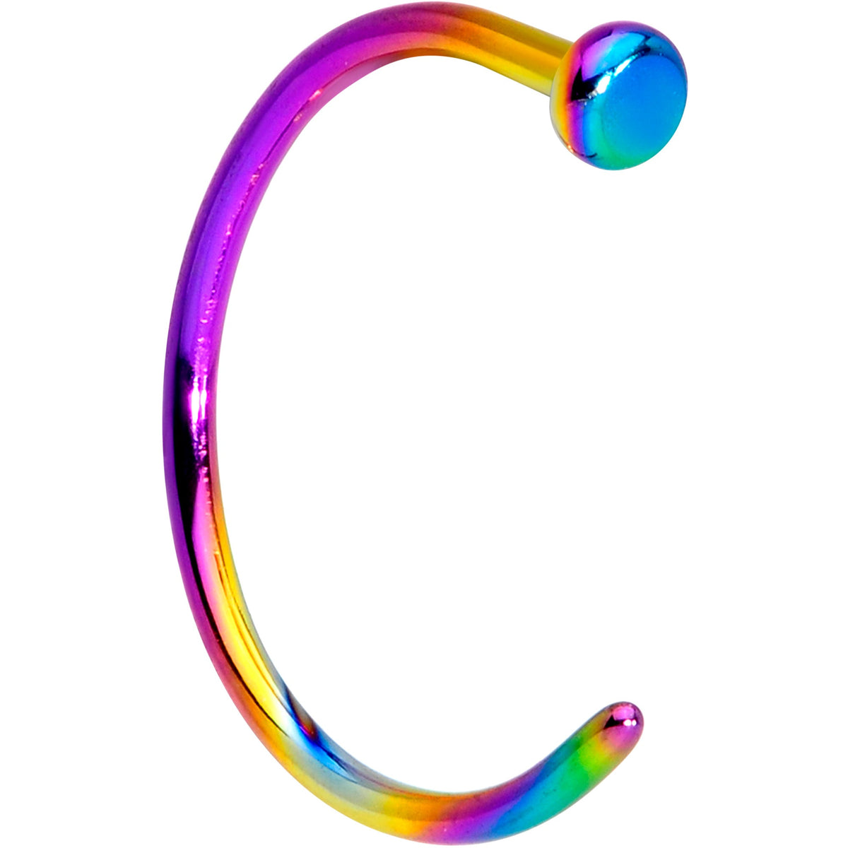 20G 5/16 Rainbow PVD Implant Grade Titanium Disc Nose Hoop