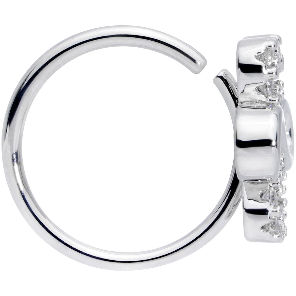 20G 5/16 Clear Gem Heart Shamrock St Patricks Day Nose Hoop