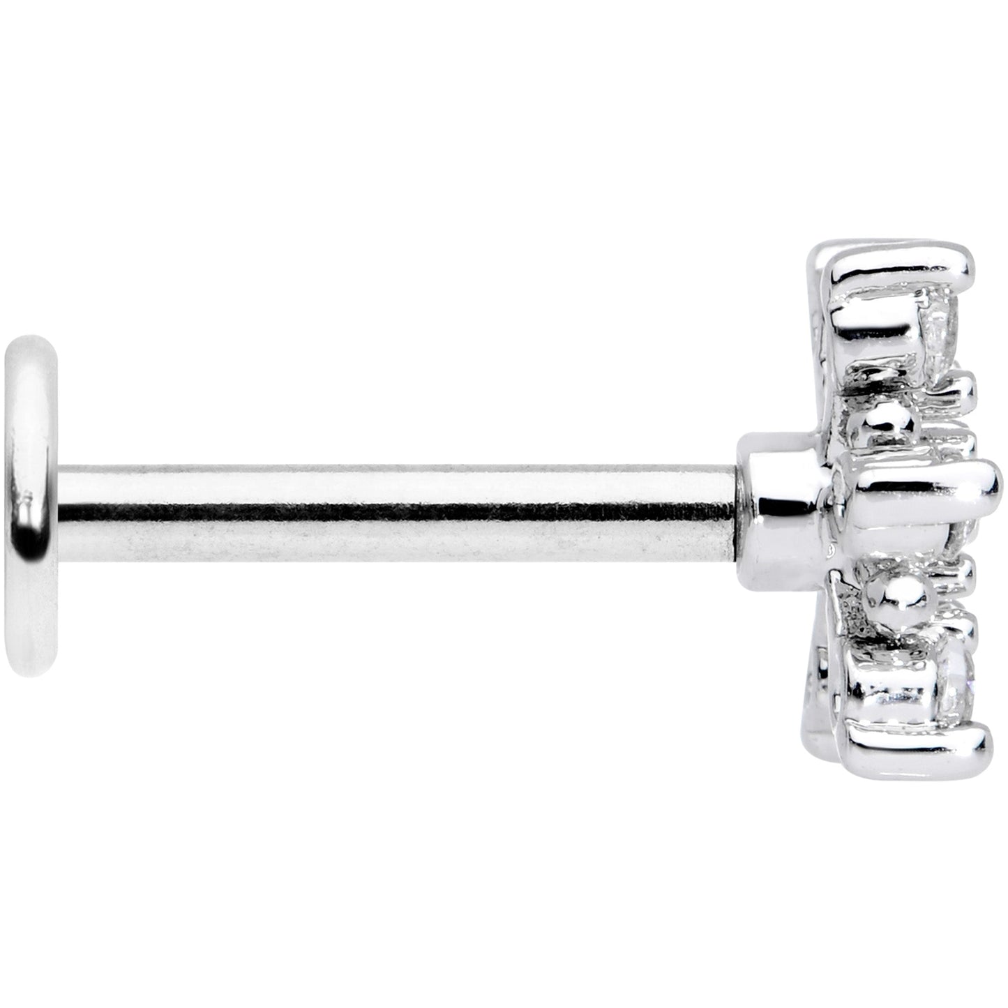 16G 5/16 Clear CZ Gem Snowflake Christmas Labret Monroe Tragus