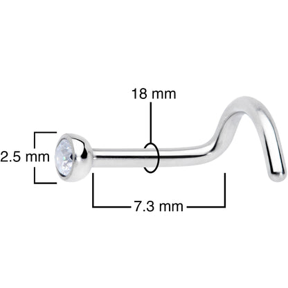 18G Clear 2.5mm Grade 23 Titanium Press Fit Left Side Nose Screw