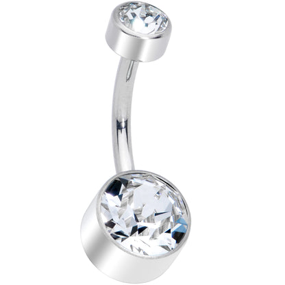 Clear 8mm Titanium Internal Thread Belly Ring Created with Crystals