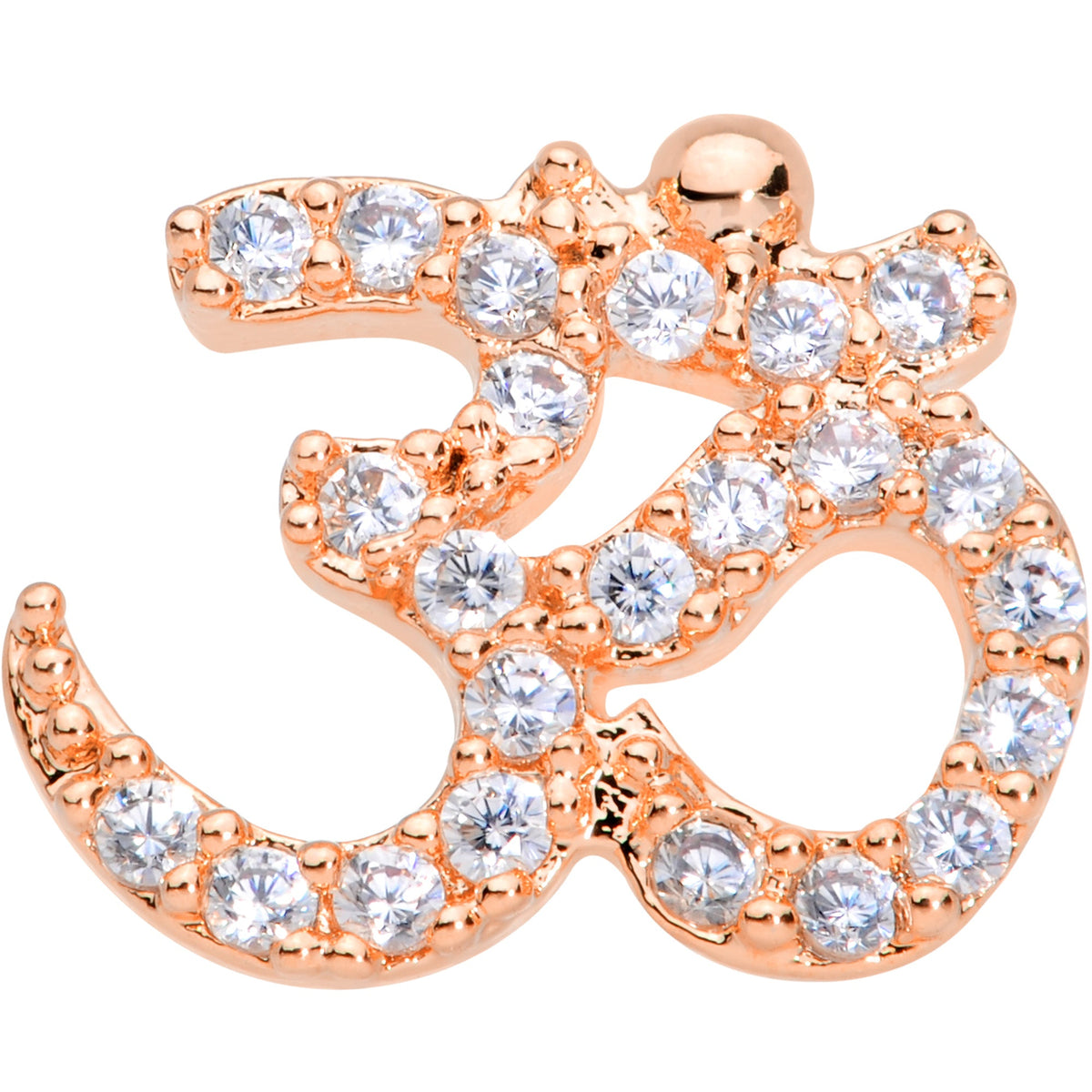16G 5/16 Clear CZ Gem Rose Gold Tone Amazing Om Labret Monroe