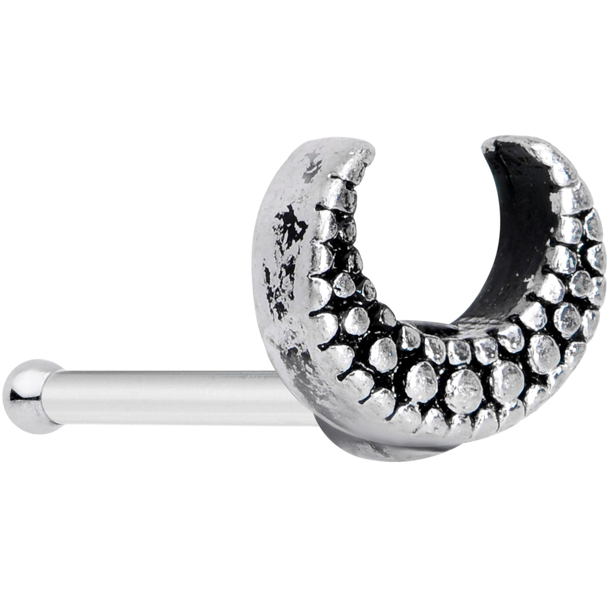 20G 5/16 Textured Crescent Moon Nose Bone