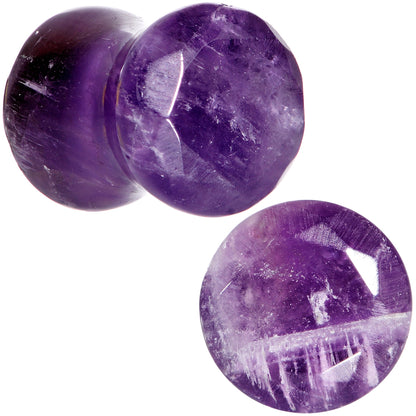 0G Purple Amethyst Saddle Plug Set