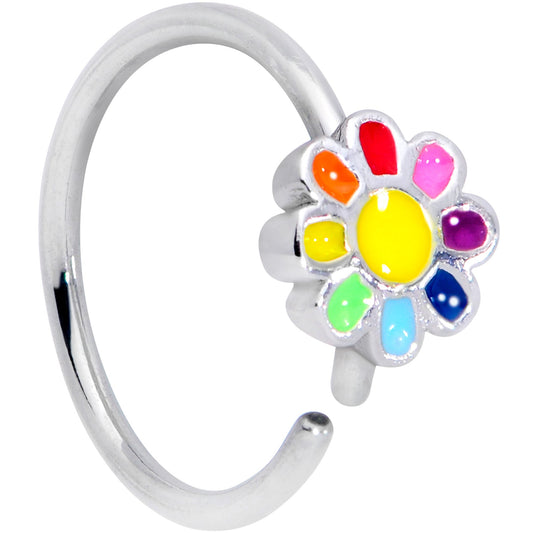 20G 5/16 Rainbow Hippie Flower Nose Hoop