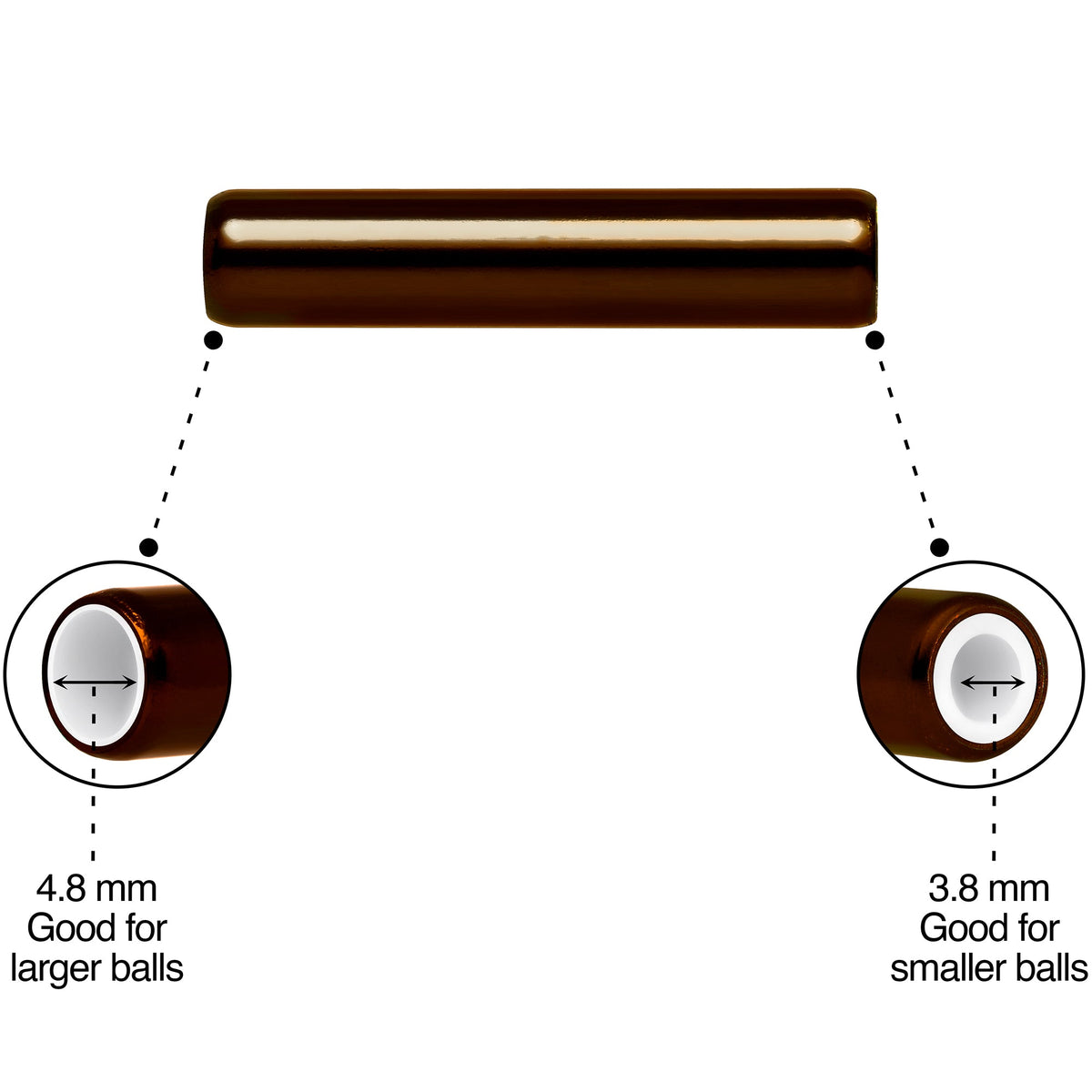 5mm to 6mm Brown Aluminum Body Piercing Ball Removal Tool