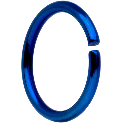 18G 5/16 Blue Tone Anodized Seamless Circular Ring Set of 12